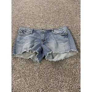 Vintage Y2K Old Navy Ultra Low Waist Jean Shorts Women's Size 14 Blue